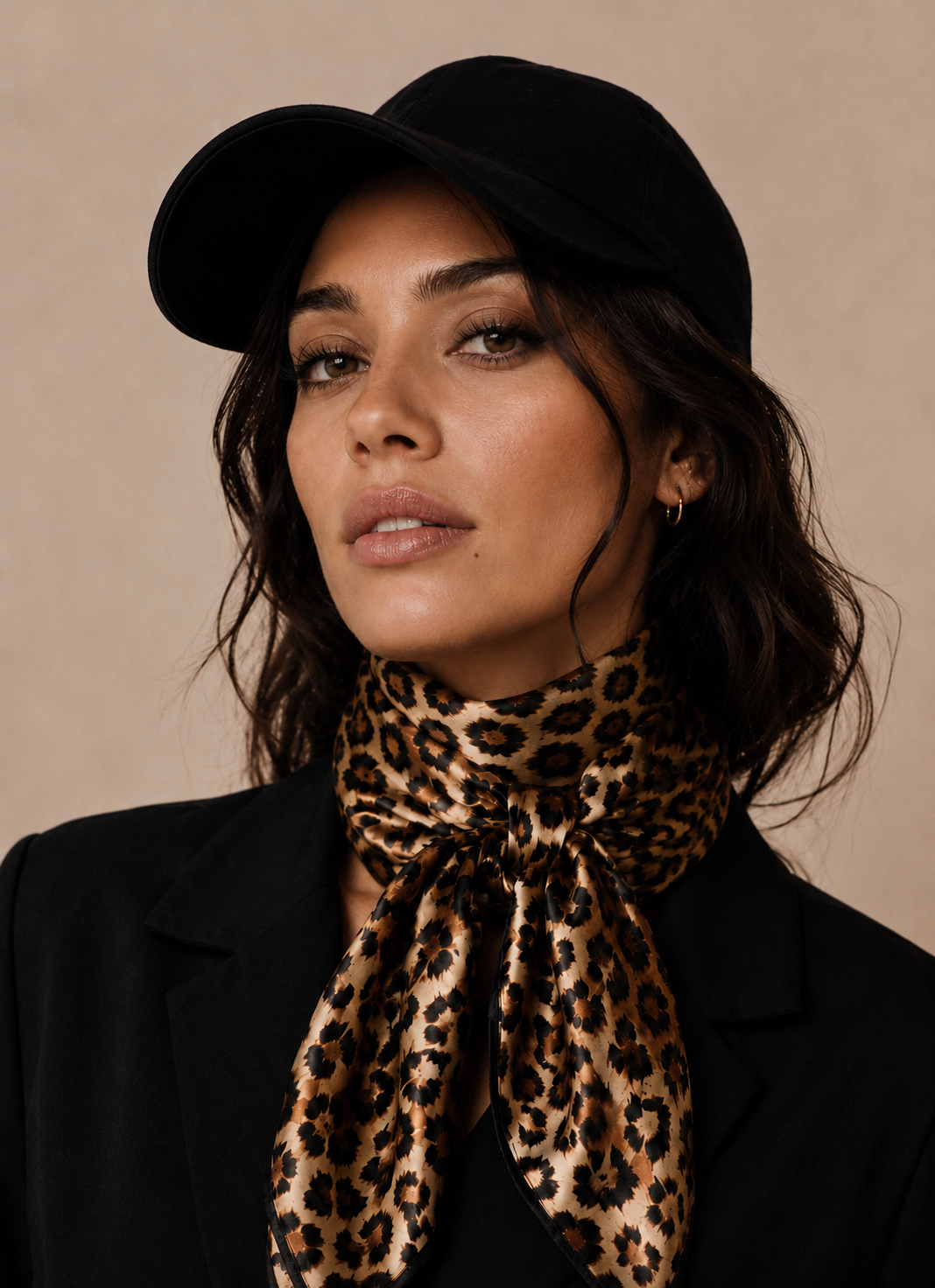 Slash Proof Silk Scarf Leopard