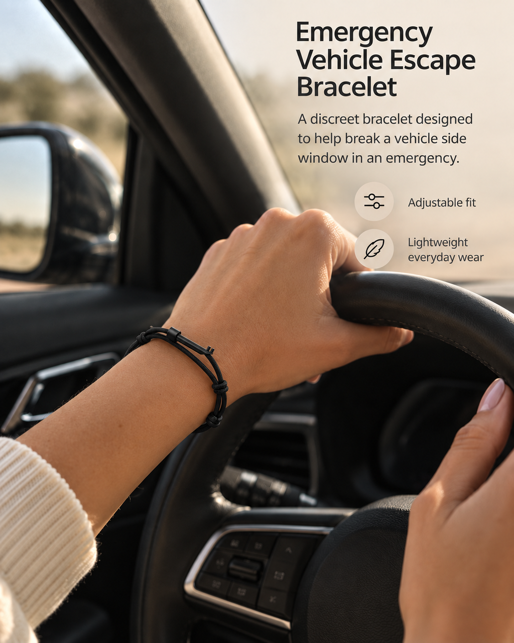 Civilian Emergency Escape Bracelet | Tungsten Window Breaker