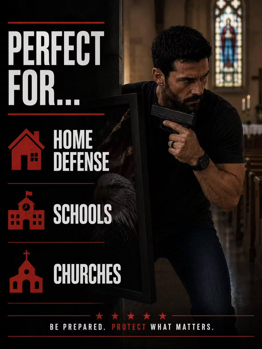 Picture Frame Shield — NIJ RF1 Level III Ballistic Shield Disguised as Wall Art | The Safe Civilian